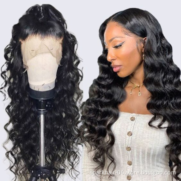 Cheap Human Hair Wigs For Black Women Brazilian Virgin Cuticle Aligned Human Hair 13x4 Lace Front Wig Loose Wave Hot Sale